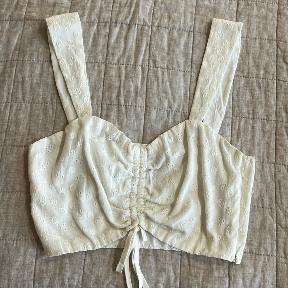 White embroiled top